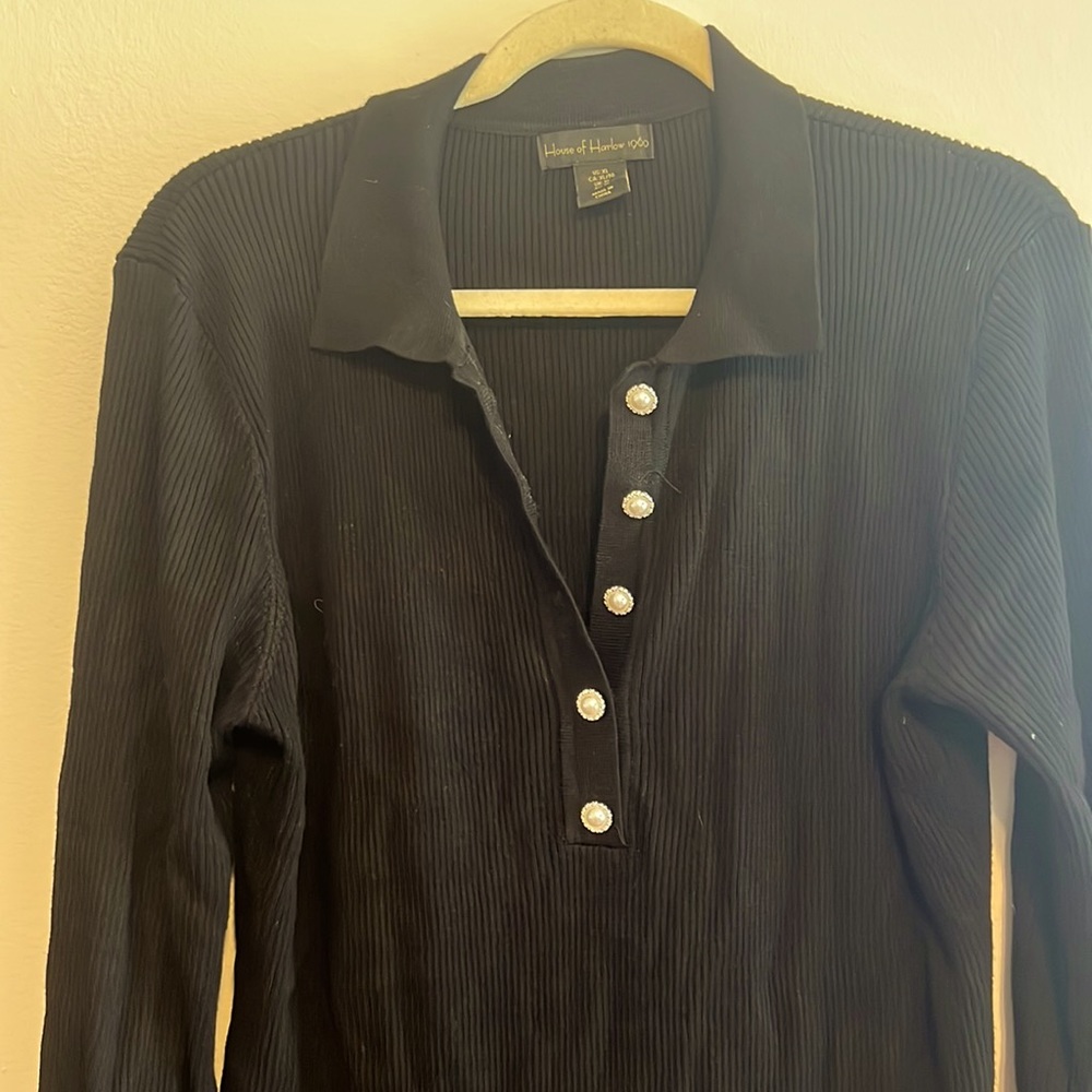 House of Harlow 1960 long sleeve dress with pearl buttons